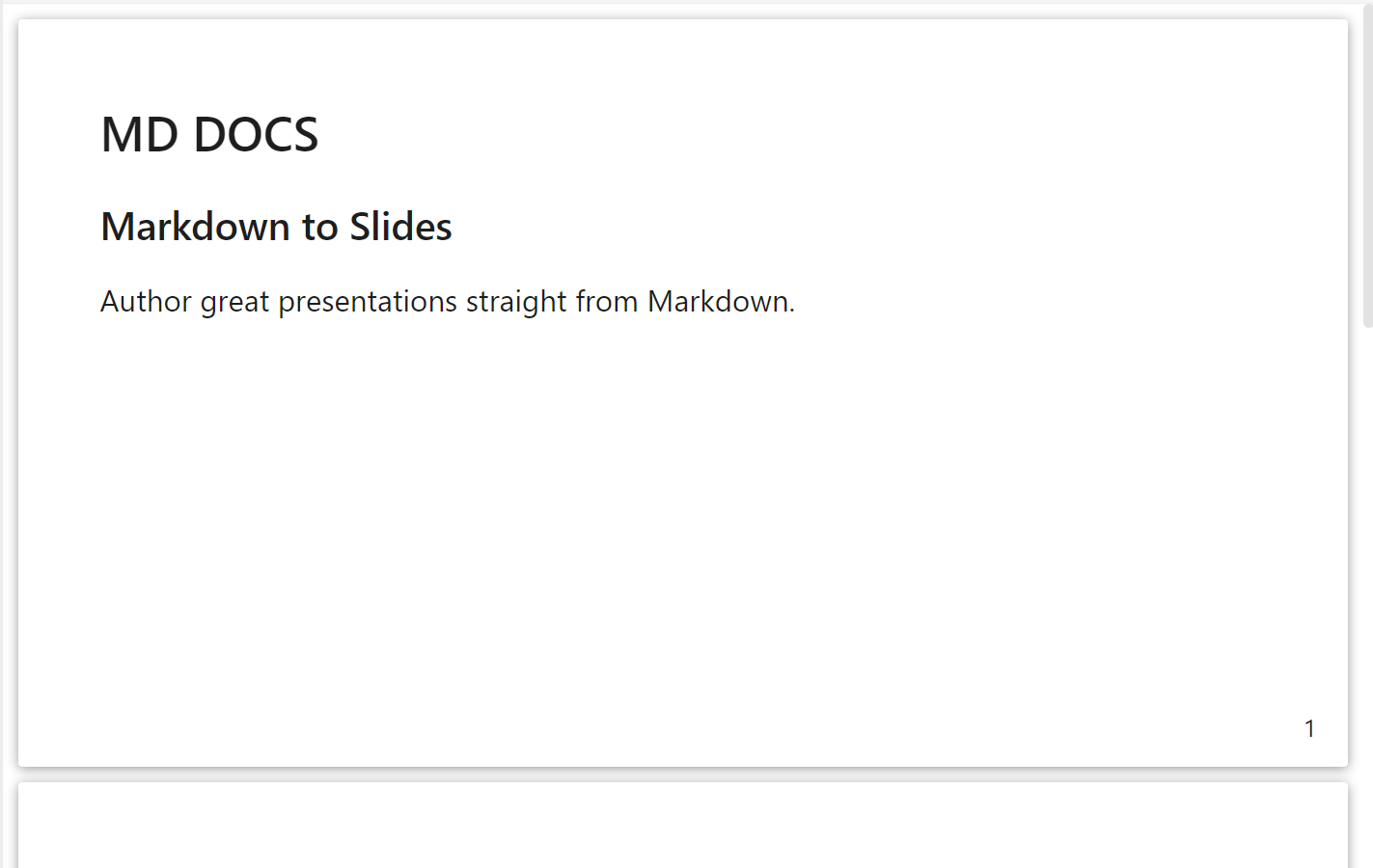 Marp slide presentation rendered in the MD DOCS preview