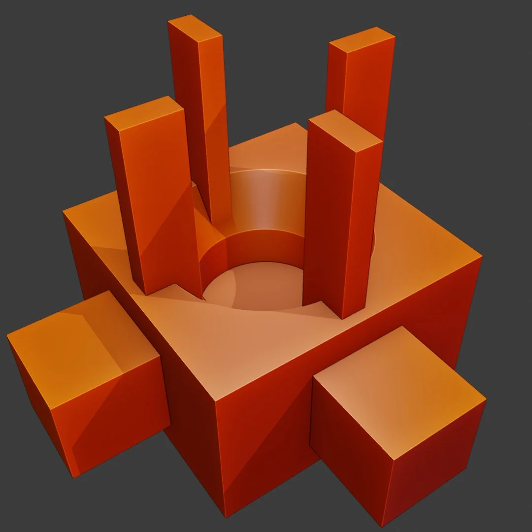 The original hard boolean assembly, before METASHAPE