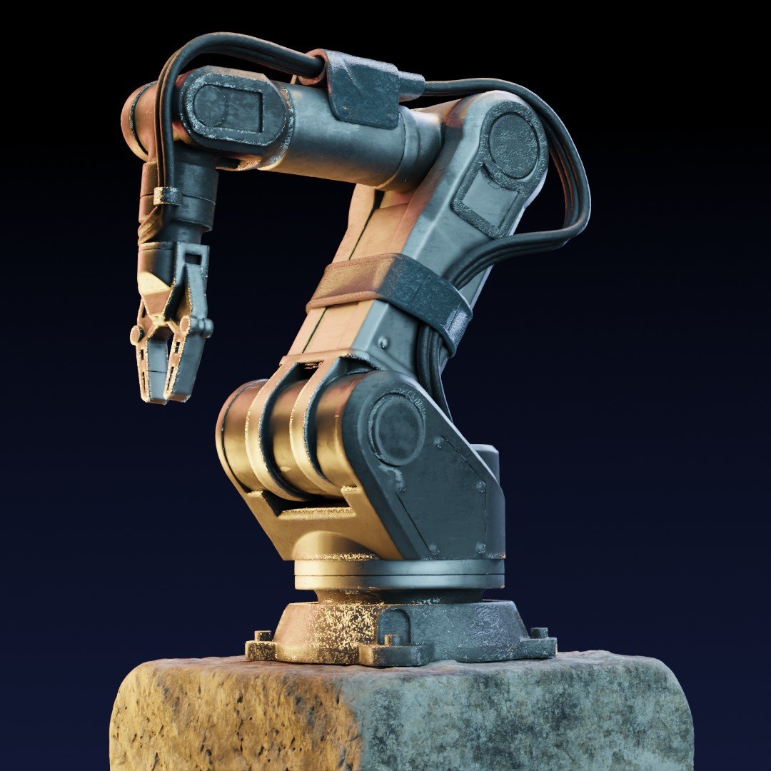Robot arm rendered with EV+C materials